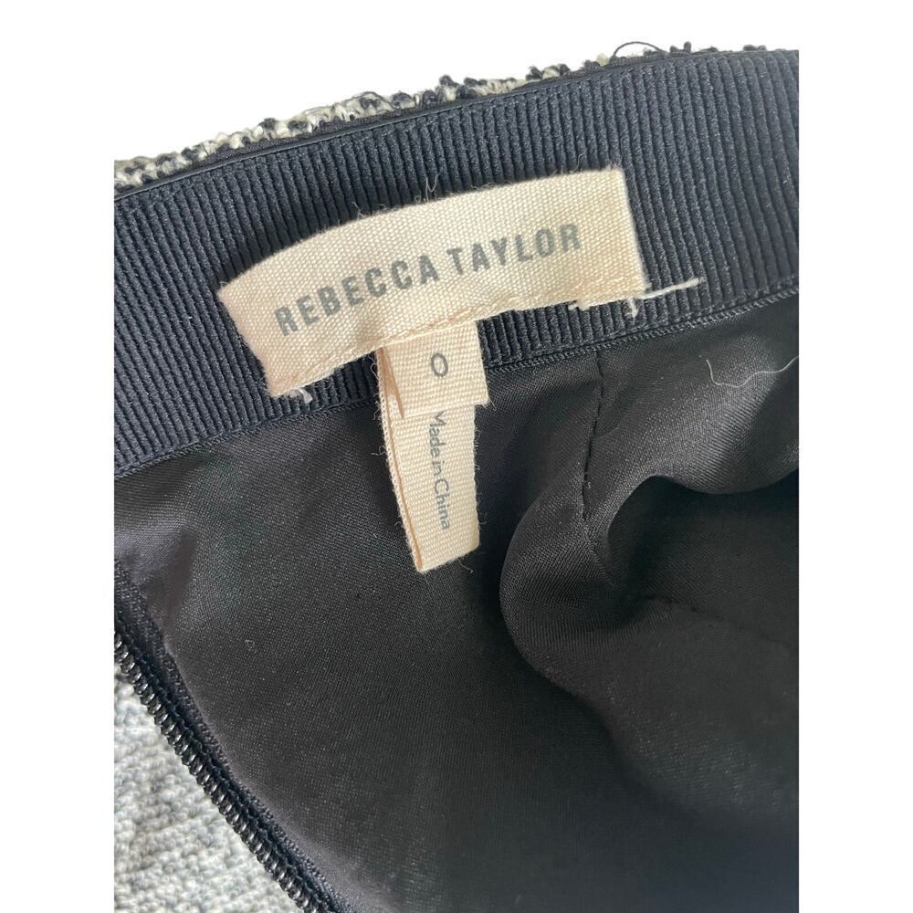 REBECCA‎ TAYLOR SKIRT A LINE PENCIL GRAY/BLACK SZ 0 TRIM HEM FRINGE AESTHETIC - Picture 9 of 13
